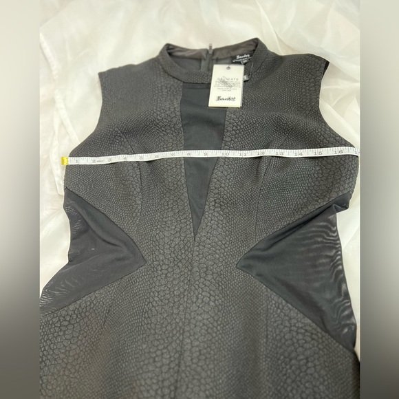 NWT Bardot Womens Black Croc Snake Textured Panel Sheer Cut Sheath Dress Size 8 - Picture 9 of 11